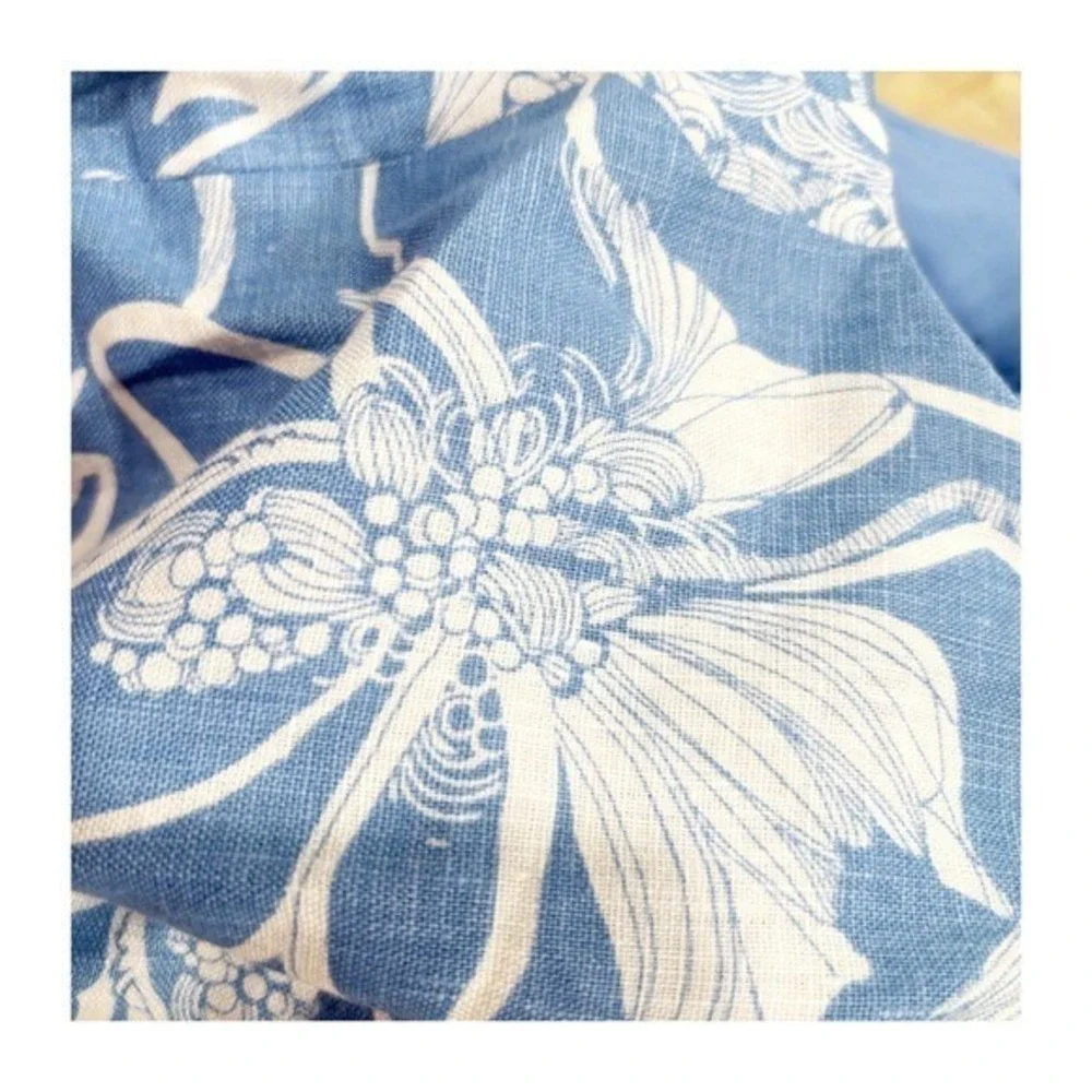 Reformation Grace Blue White Floral Linen Two‎ Piece Set | Size 12